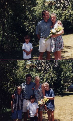 Top:The Newlyweds: Wendy and Aaron    Bottom:Wendy, Aaron, Cory, Melani and Aaron, Jr.